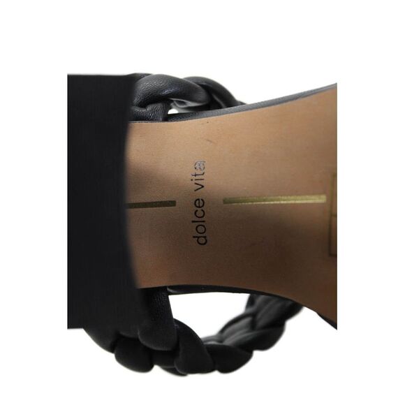 Dolce Vita Womens Braided Straps Slide On Chunky Sandal Heels Black Size 7 - Picture 5 of 7